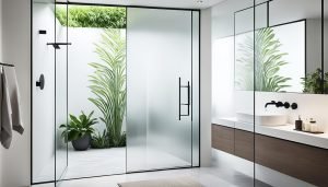 bathroom glass door