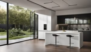 black frame sliding glass door