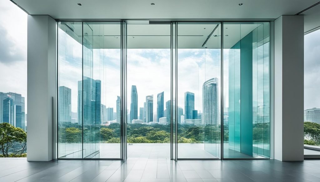 clear glass door