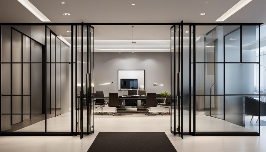 clear glass door for office