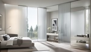 fluted glass door