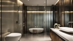 fluted glass shower screen