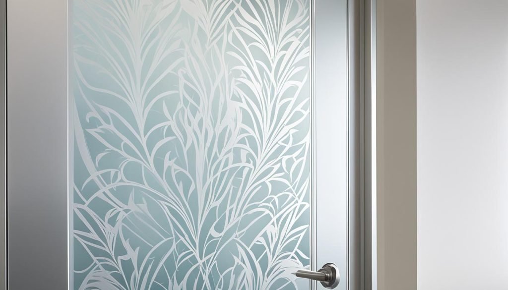 frosted glass door