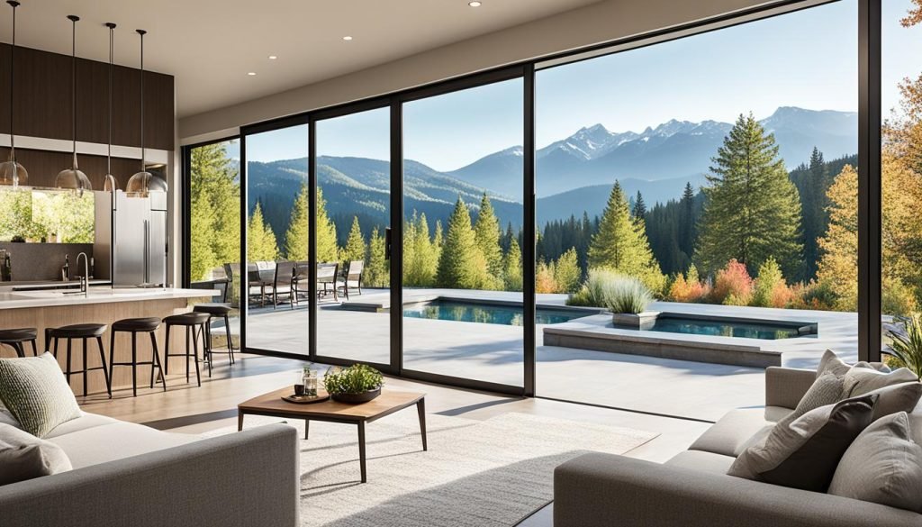 patio doors framing views