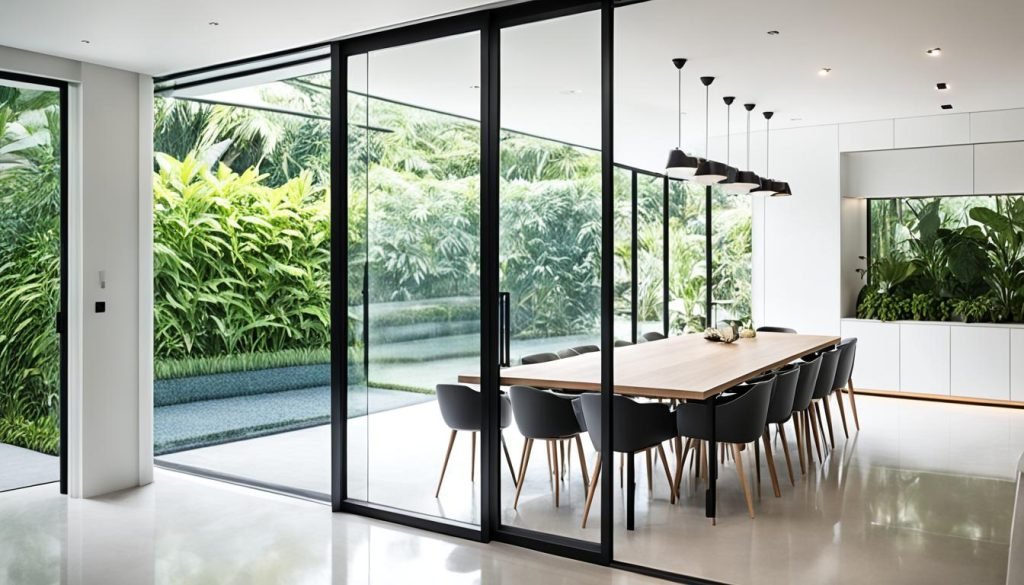 sliding glass panel door