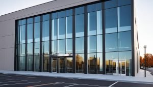 Commercial double glass doors