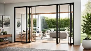 Folding door glass panels