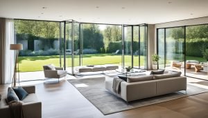 Frameless folding glass doors