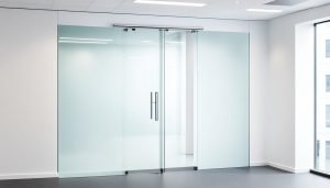 Frameless glass doors