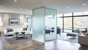 Frosted glass panel doors