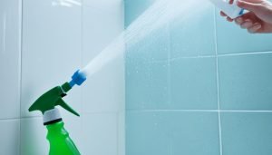 Removing water stains from shower screens