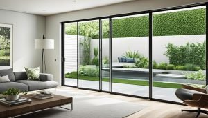 Sliding doors with blinds between glass