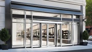 commercial double glass doors