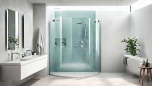 customizable curved glass shower screen