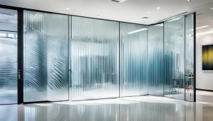 fluted glass doors