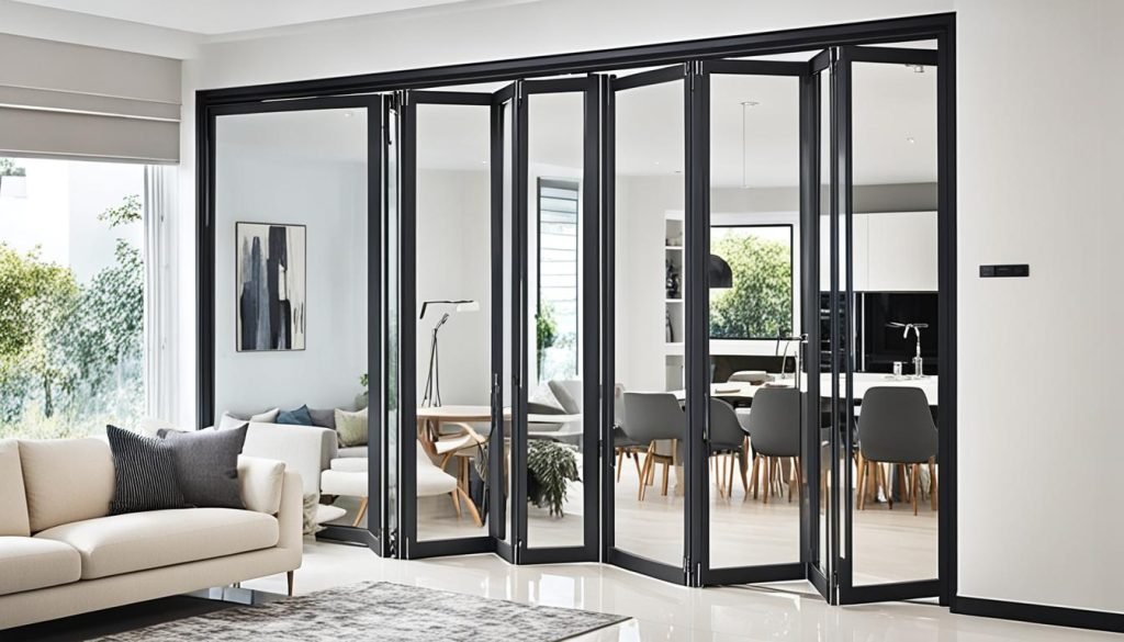 internal bifold doors with glass