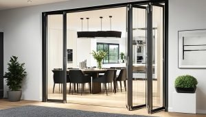 internal bifold doors with glass panels