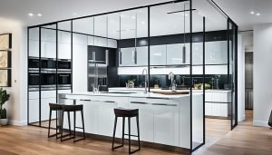kitchen glass swing door