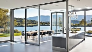 kitchen glass swing door