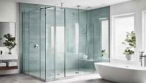 l shaped glass shower screen