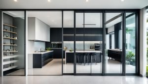 ribbed glass sliding doors