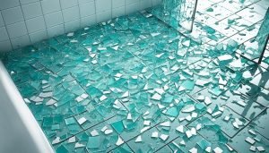 tempered glass shower screen shattered