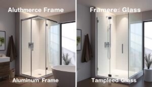 aluminium frame versus frameless shower screen designs