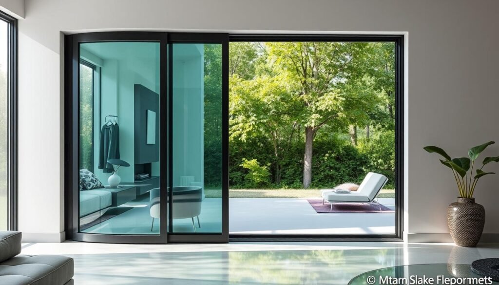 curved glass sliding doors