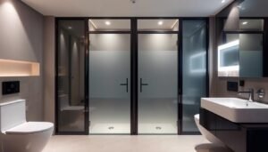 elegant glass toilet doors