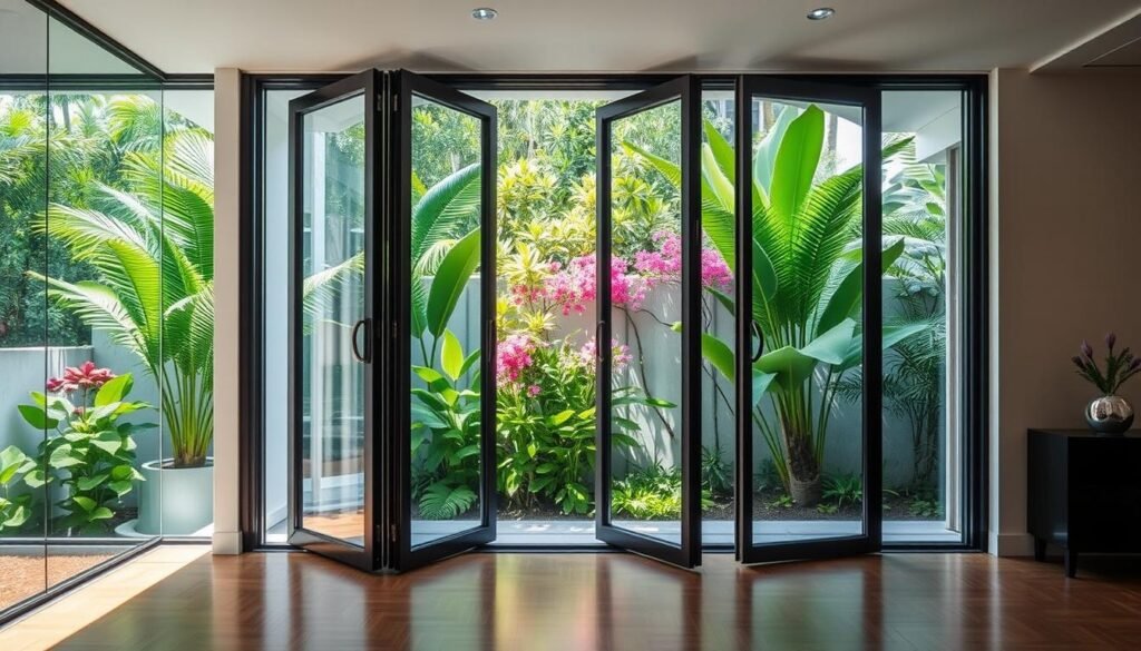 folding glass door