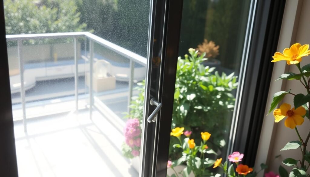 how to clean balcony glass door