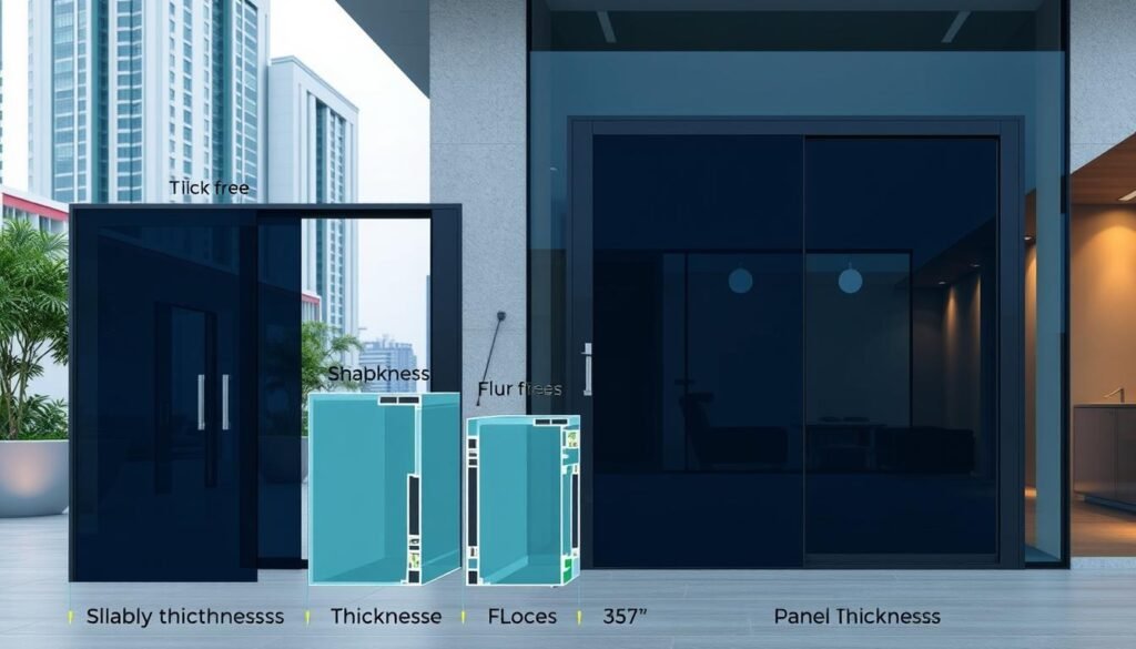 panel thickness and dimensions in sliding doors