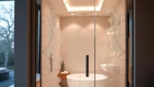 tempered glass bathroom door