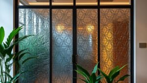 textured glass doors