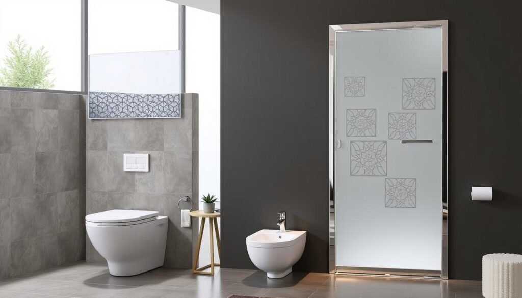 toilet glass door