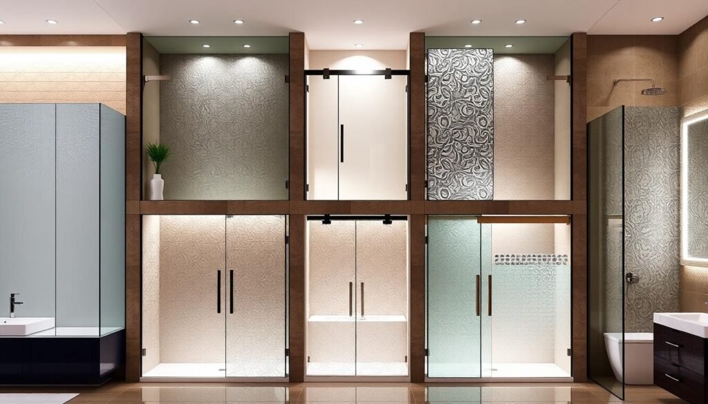 types of glass shower doors