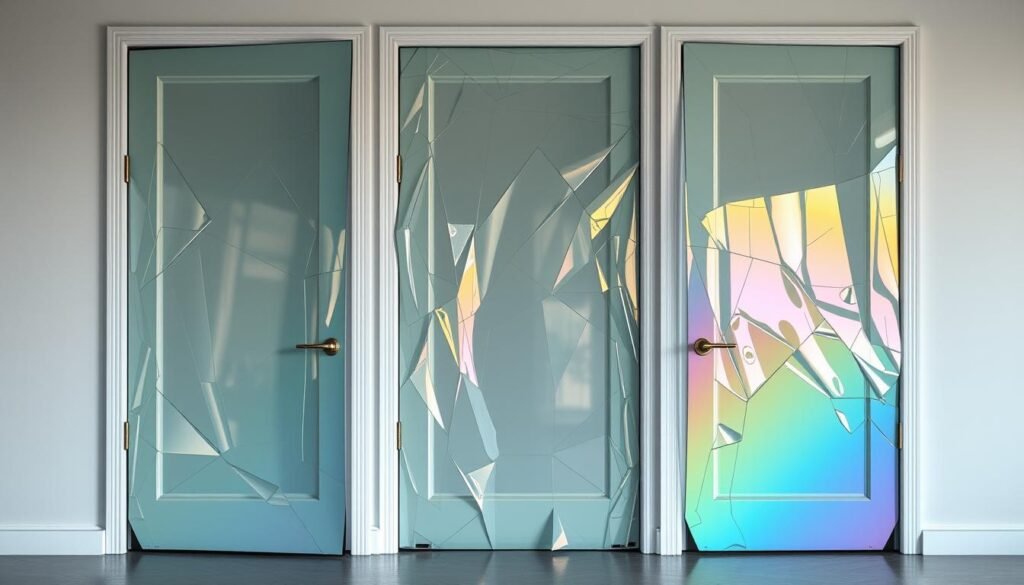 warped glass doors